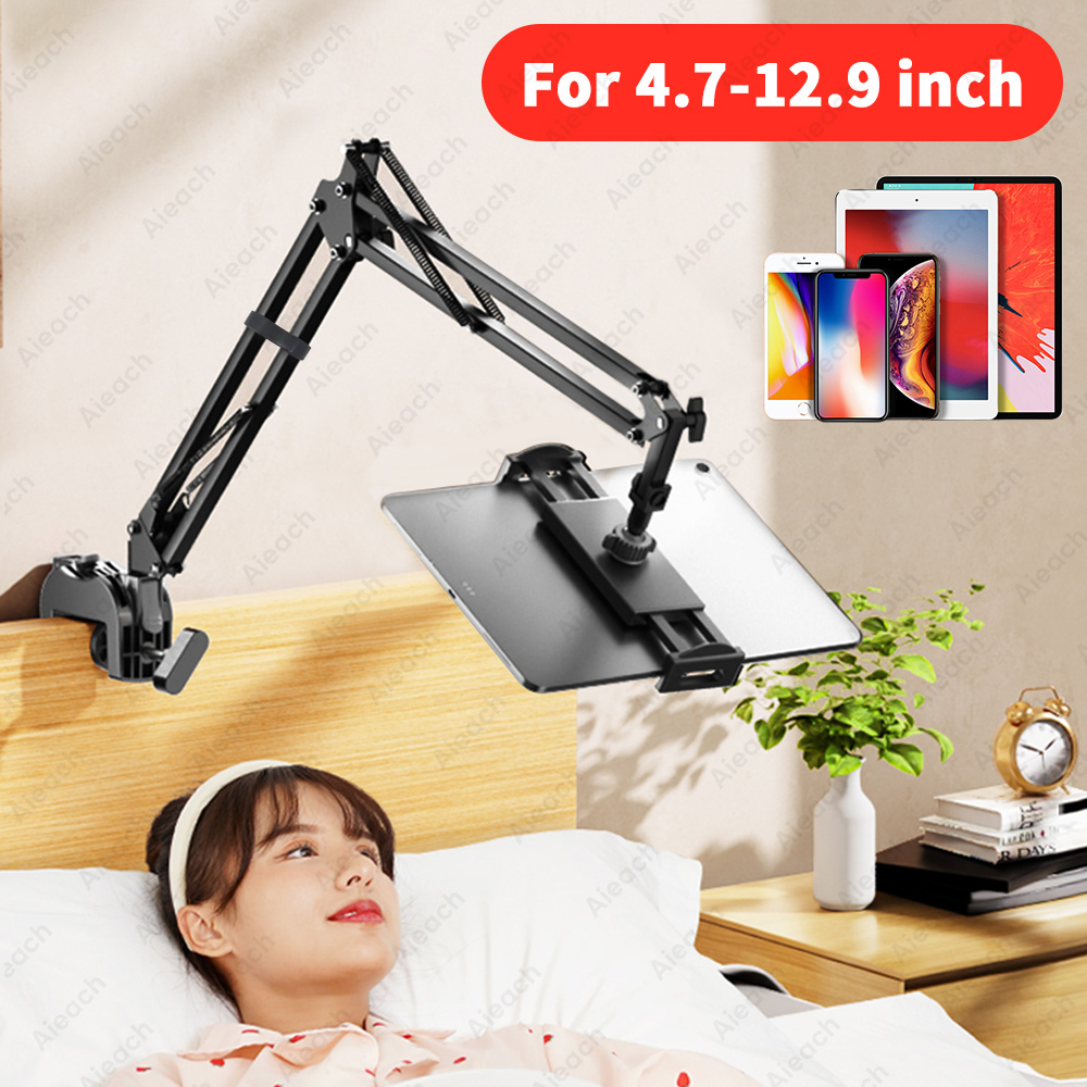 Desk Setup Ipad - Verstellbarer Bett-Tablet-Ständer für 4-12,9 Zoll Mobiltelefone