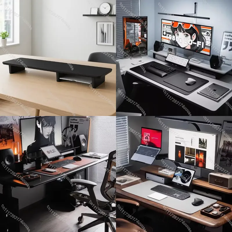 Monitor Riser Wood - Walnuss-Massivholz-Monitorständer Laptop-Ständer mit Wärmeableitungsablage Schreibtisch-Organizer für