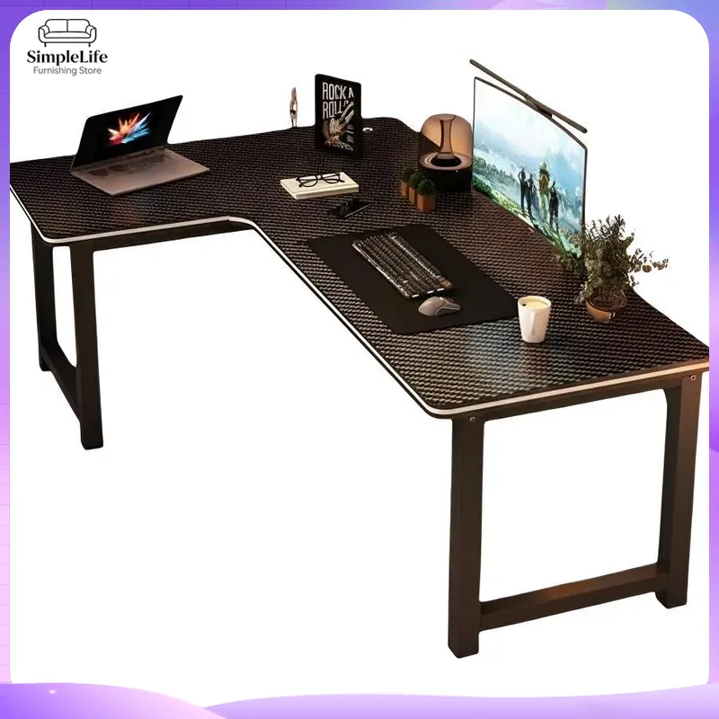 Desk Setup Study - Eck-Gaming-Schreibtisch Computertisch mit Ablage für PC-Setup