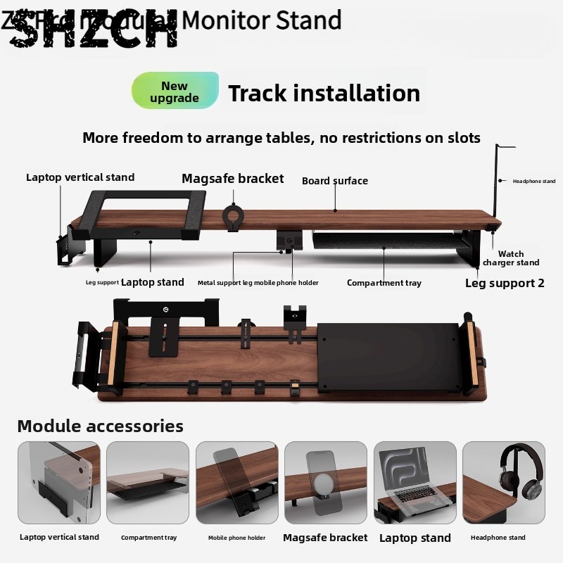 Monitor Riser Wood - Z3 Pro Modularer Monitorständer aus Massivholz,