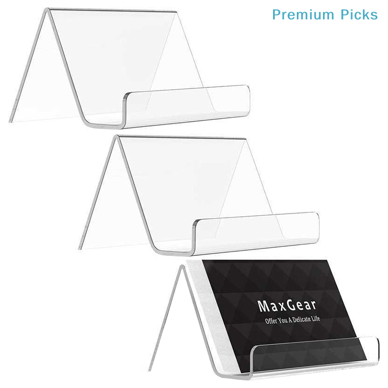 Desk Setup Study - Tragbarer transparenter Acryl-Visitenkartenhalter für den Schreibtisch,