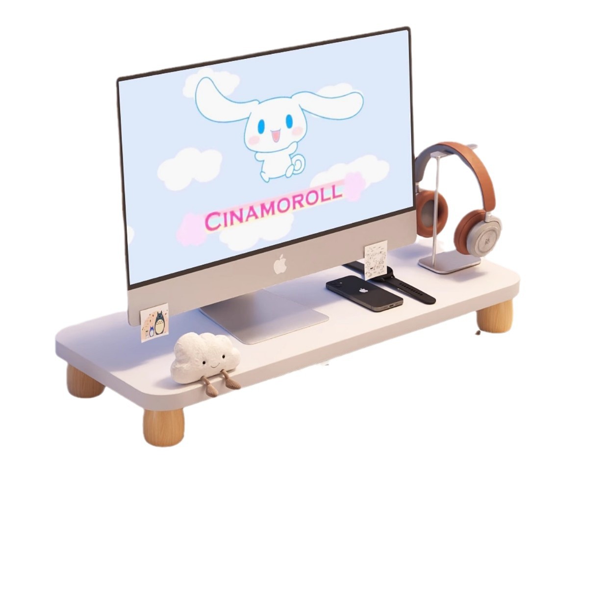 Monitor Riser Wood - Verstellbarer Monitorständer Desktop-Computerhalterung für Büro-Arbeitsplatz Laptop-Halter