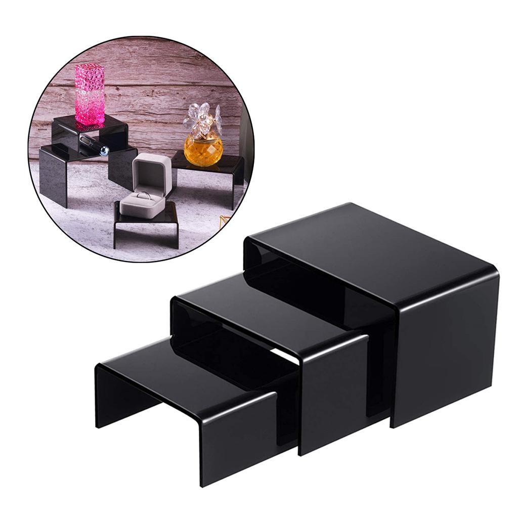 Monitor Riser Wood - Acryl-Display-Riser-Ständer, dreiteiliger Action-Figuren-Ausstellungsstand, Dessert-Ständer, Ausstellungsregale, Schmuck