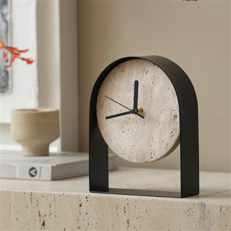 Desk Setup Study - Luxuriöse Marmor-Desktop-Uhr, modernes Modell, Zimmer, Arbeitszimmer,
