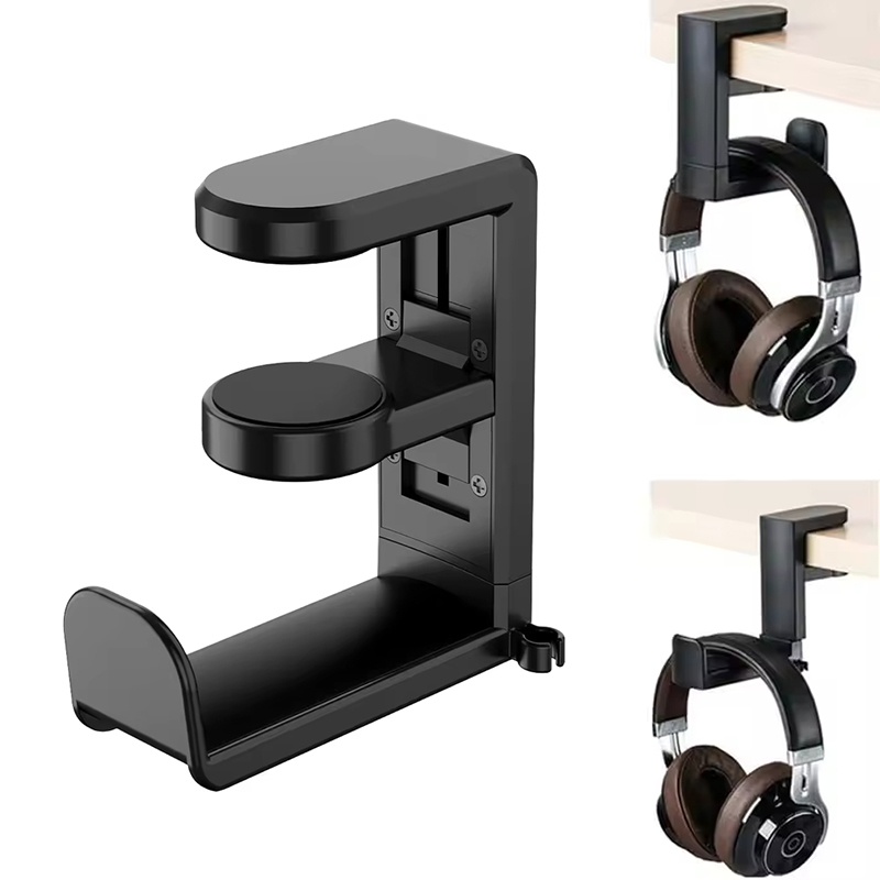 Headphone Hook Under - Universeller Gaming-Kopfhörerständer, Headset-Hakenhalter, Aufbewahrungshalter mit 360°-Verstellung