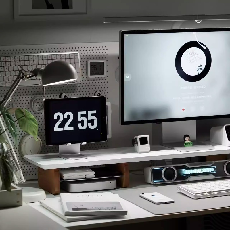 Moderner Monitor-Riser-Ständer – Desk Setup Laptop And Monitor Bewertung und Preis