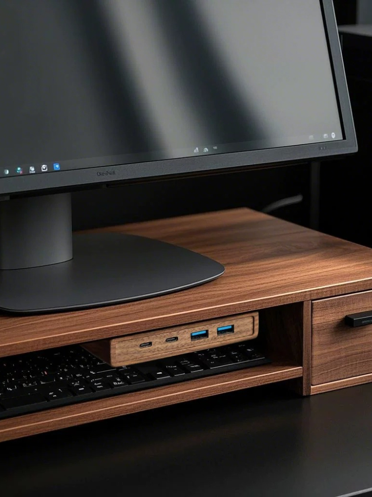 USB 3.2 Hub mit Selbstklebende – Monitor Riser Wood Bewertung und Preis
