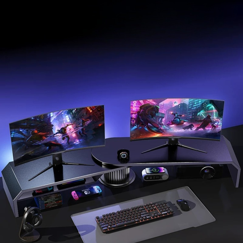 Gaming-Dual-Monitor-Ständer, B – Desk Setup Laptop And Monitor Bewertung und Preis