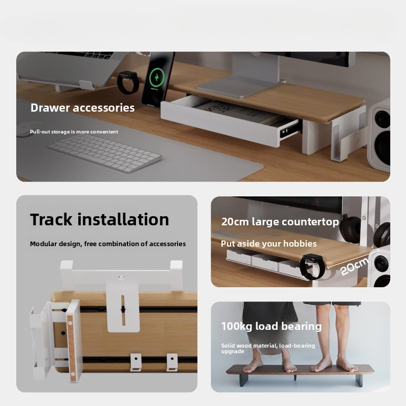 Moderner Massivholz-Monitorstä – Monitor Riser Wood Bewertung und Preis