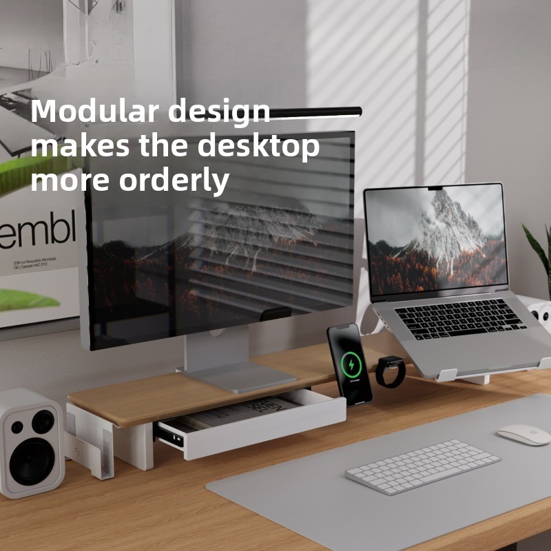 Moderner Massivholz-Monitorstä – Monitor Riser Wood Bewertung und Preis