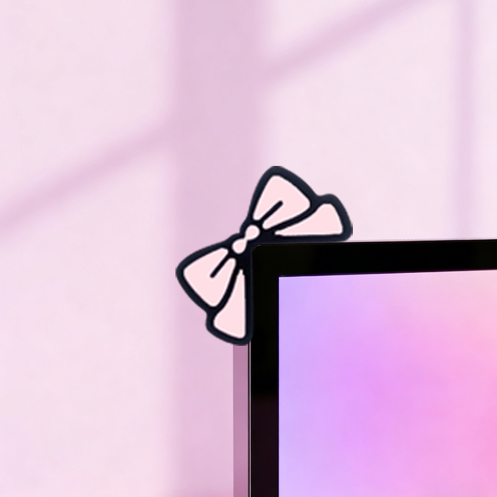 Niedliche Rosa Schleife Monito – Desk Setup Laptop And Monitor Bewertung und Preis